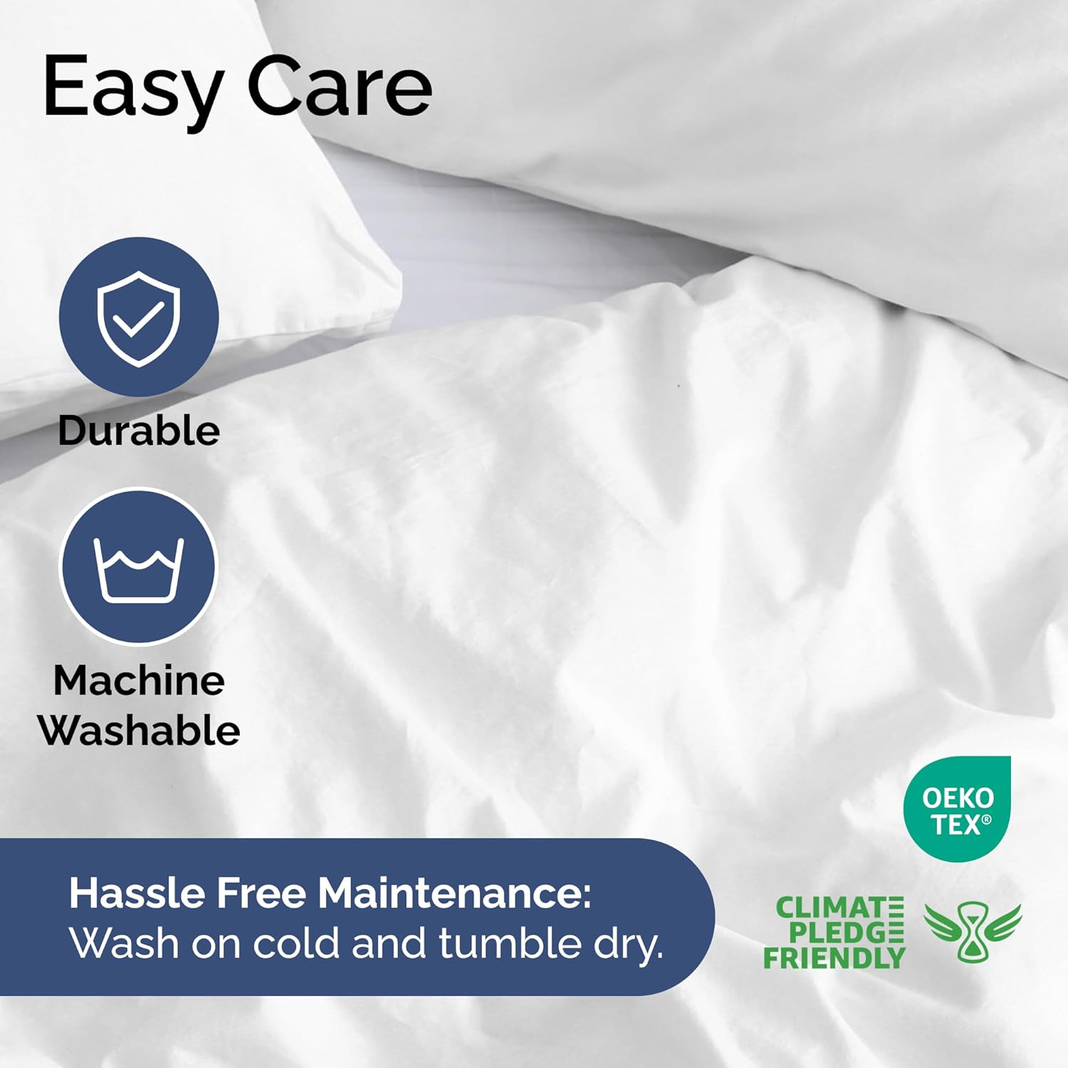 Duvet Cover Queen Size Set - Extra Soft Queen Duvet Cover 90" x 90" with 2 Pillow Shams - Hotel Luxury, Easy Care and Fade Free w/ Zipper Closures & Ties - All Season, Comfy, Cozy & Breathable (White) - Image 6